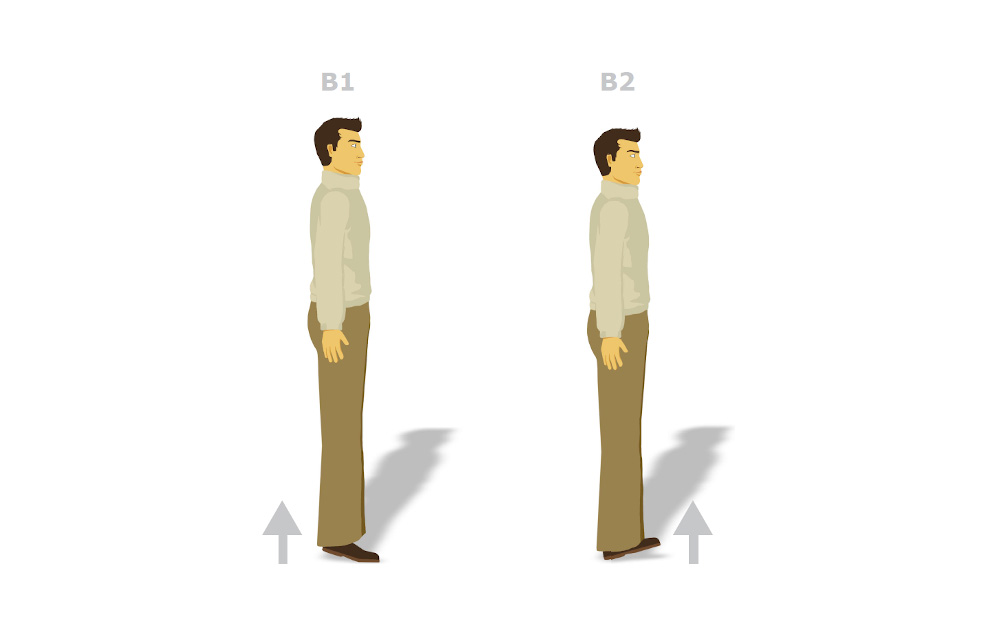 equilibrio estático subir y bajar puntas de pies